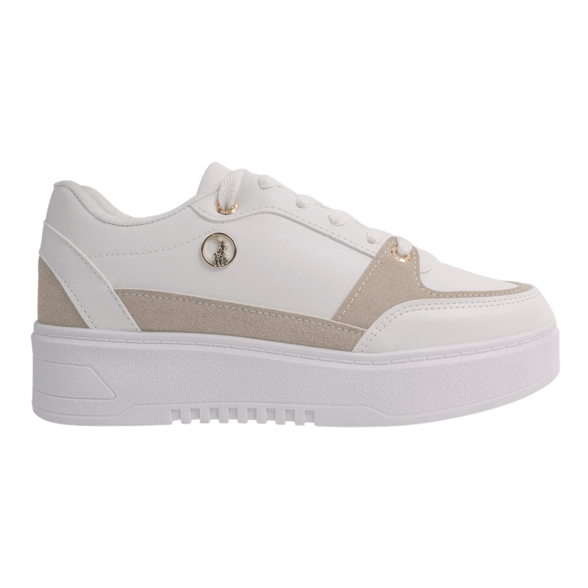 Polo Sneaker Circle Trim Platform White